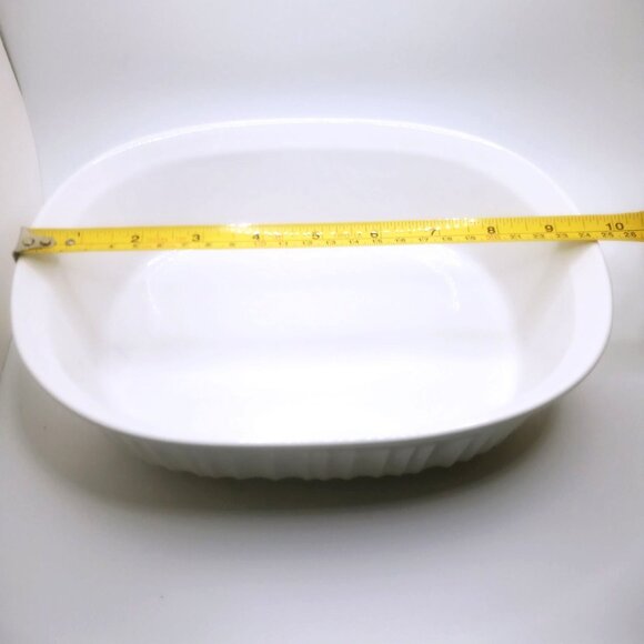 CorningWare Baking Casserole Dish Stoneware French White Pyrex Lid 1.5 Qt Oval - Picture 9 of 12